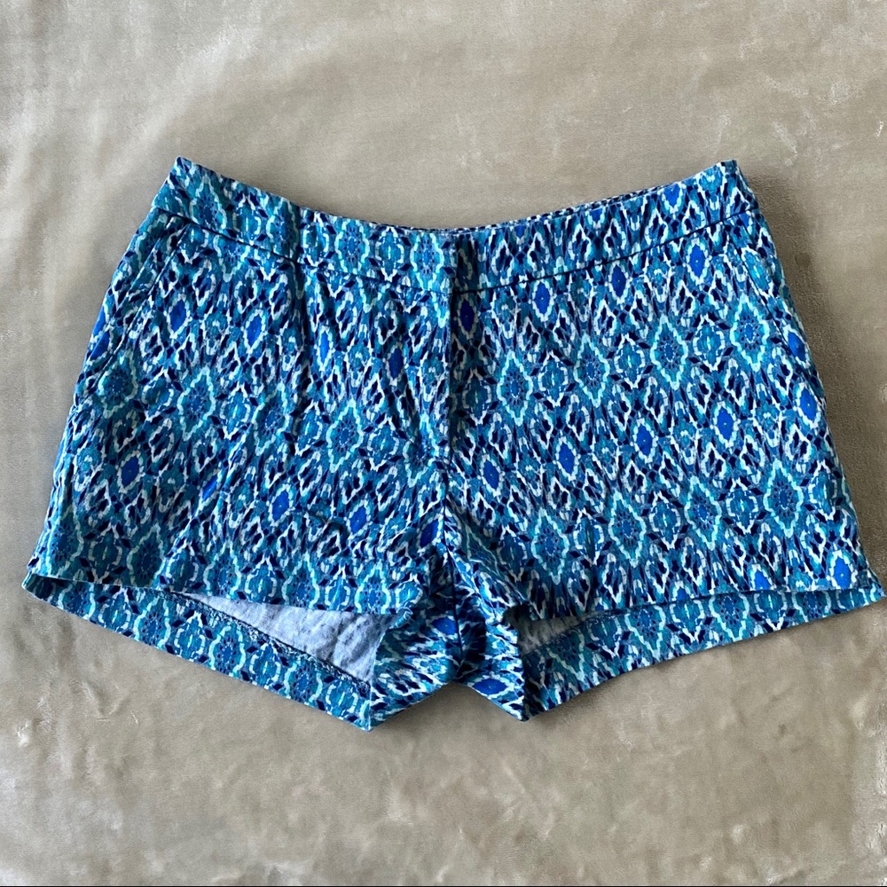 Teal patterned shorts